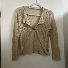 ベージュ レースカーディガン
