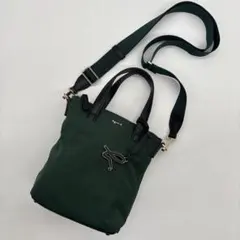 極美品♡アニエスベー ロゴナイロン2wayショルダバッグ グリーン