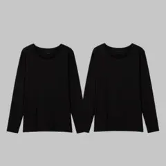 ユニクロのエアリズムUVカットクルーネックT（長袖） ブラック UNIQLO2枚