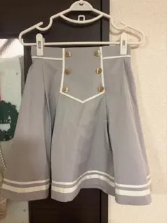 Secret Honey リボン付きグレー フレアスカート