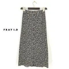 B0511/美品【0/S相当】フレイアイディー/スカート/黒 白/レーヨン/花柄のサムネイル