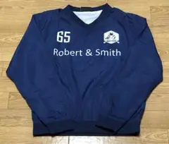 Robert＆Smithメッシュ裏地　ゴルフ ウエア　ネイビー×白 Vネック