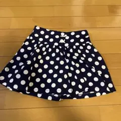 ネイビーとホワイトの水玉模様 キュロット