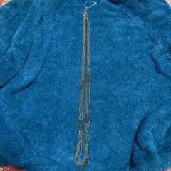 ゴールド ロングネックレス 3連