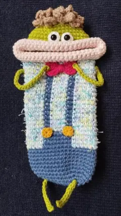 【一点モノ】ハンドメイド あみぐるみ パクパクモンスター メガネケース 小物入れのサムネイル