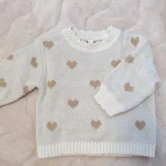nœuds et cours ハート柄ニットセーター