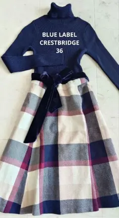 【BLUE LABEL CRESTBRIDGE】 タートルネックネイビー