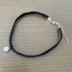 パール付きチョーカーネックレス ブラック