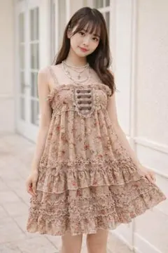 RT-197904様専用 メタモルフォーゼ 花柄シフォンフリルジャンパー