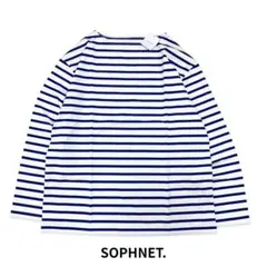 新品 SOPHNET. BIG BOATNECK ビッグ ボーダーカットソー Mのサムネイル