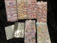 おしりぷにぷにシール ６枚＋シール帳 M5 透明 台紙×10枚 星柄入りセット