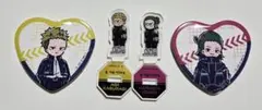 怪獣8号 れとぽぷ ジロリ 神楽木葵、出雲ハルイチ ハート型 缶バッジ アクスタ