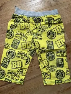 BABYDOLL イエロー ロゴハーフパンツ 110cm