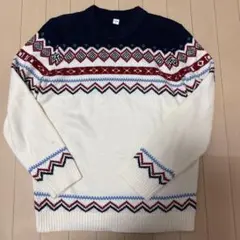 TOMMY ネイビー/アイボリー 長袖セーター M ニット