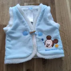 95サイズBaby Mickey ベビーミッキーベスト水色はんてん ディズニー