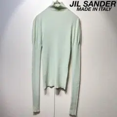 希少 JIL SANDER 上質 レーヨン ハイネック デザイン リブ ニットのサムネイル