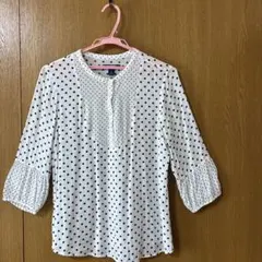 Old Navy ドット柄 七分袖 ブラウス ホワイト
