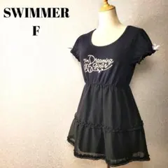 SWIMMER ティアードワンピ 黒 F 平成 ガーリー グランジ 姫ギャルのサムネイル