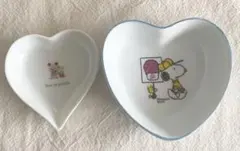 ハート型小皿2個セット　スヌーピー＆くまさん