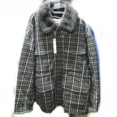 GU ビューティフルピープル コラボ チェックボアブルゾン XXL オリーブ