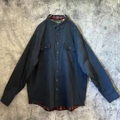 L.L.Bean デニム シャツジャケット 裏地チェック XL カナダ製