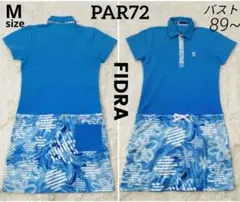 PAR72　フィドラ　ゴルフポロワンピース　半袖ゴルフワンピース　ブルー×白　Mのサムネイル