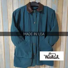 Woolrich ウールリッチ 青 モッズコート レザー襟