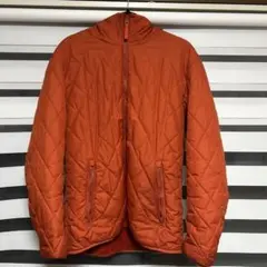 オレンジ色 ダウンジャケット フード付き
