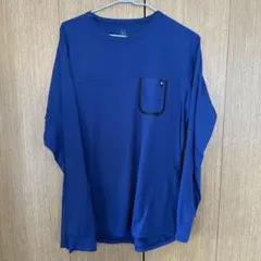 DESCENTE 長袖Tシャツ ブルー ポケット付きのサムネイル