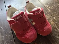 familiar×asics シューズ　赤　14.5cmのサムネイル