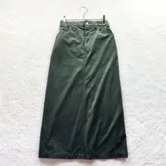 ☆【フィールドコア ワークマン】S 緑系 ロングスカート コーデュロイ 秋冬