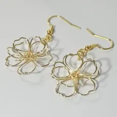 ピアス ワイヤークラフト アート フラワー 花モチーフ 桜の花