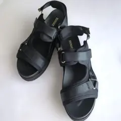 nouer　厚底サンダル　黒のサムネイル