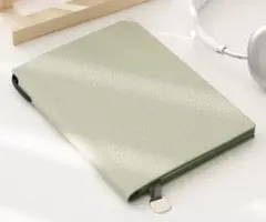高級PUレザー A5 ノート 手帳 オリーブグリーン ペンホルダー付き
