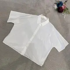 COS （H&M）レディース　半袖ゆるだぼシャツ　透け感　綿　涼しい　白　M