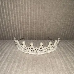 ウェディングティアラ パールとクリスタル