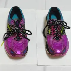 スニーカー　レディース　22cm　Brooks （結ばない靴ひも付）カラフルのサムネイル