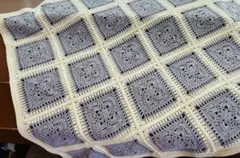 手編み☆モチーフつなぎのマルチカバー　ブランケット