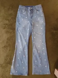 GAP 70s Flare デニムパンツ ハート柄 160cmのサムネイル
