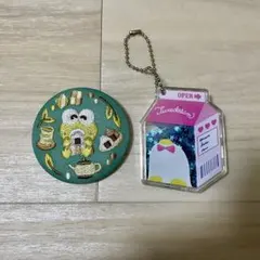サンリオ けろけろけろっぴ 缶バッジ タキシードサム シャカシャカキーホルダー