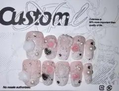 ハンドメイド ネイルチップ ピンク ローズネイル