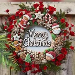 【新品】 クリスマス　リース　木製　ピンク　ツリー　装飾　壁掛け　インテリア