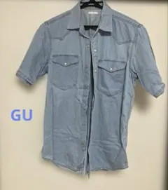 GU 半袖シャツ Sサイズ ライトブルー