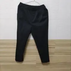 黒 スリムフィットパンツ ゴムウエスト