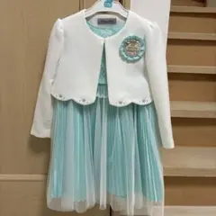 フォーマルワンピース　女の子　120 ドレス　水色 白 卒園式 入学式