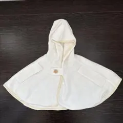 ホワイト フリース 星柄 ベビーポンチョ