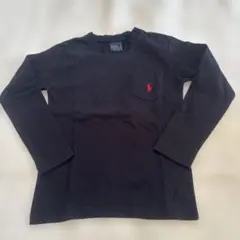 黒い長袖カットソー ポケット付き