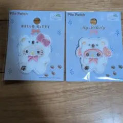 サンリオ パイル　ワッペン　ハローキティ　マイメロディ　２枚セット