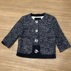 DOUBLE STANDARD CLOTHING ノーカラージャケット ツイードのサムネイル