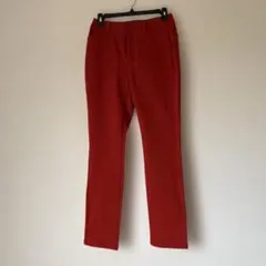 美品セオリー ECO CRUNCH リネン混 プルオンパンツ 赤 サイズ8 XL